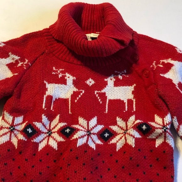 Janie and Jack Red Reindeer Fair Isle Sweater Size 12-18 Months NWOT - Picture 6 of 13